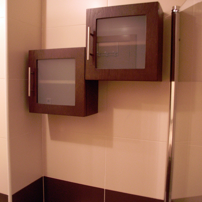 Cubos wengue con cristal mate