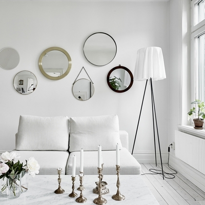 decorar con espejos redondos