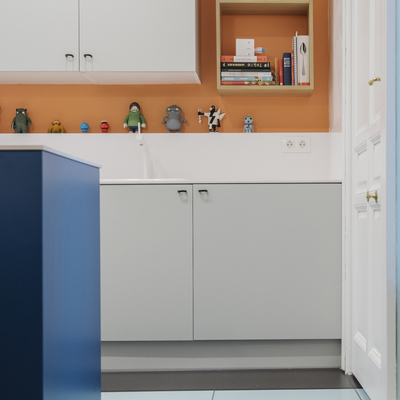 Detalle de la cocina con el suelo