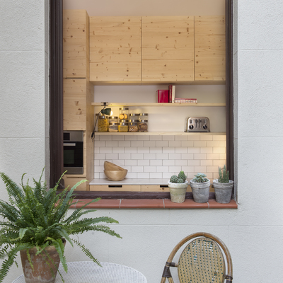 Detalle de la cocina des del jardín