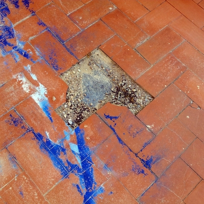 Detalle de pavimento de terraza ANTES