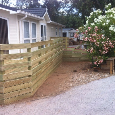 detalle del angulo para salvar el camino existente