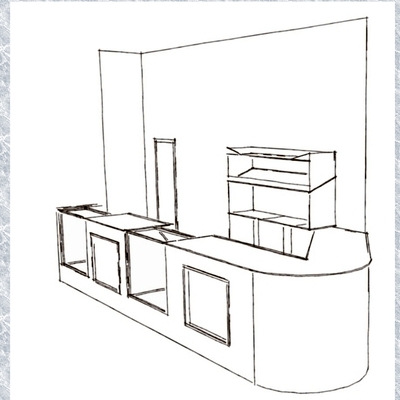 Diseño previo para barra y estanteria