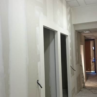 Distribucion de cuartos para masajes con pladur y techo registrable