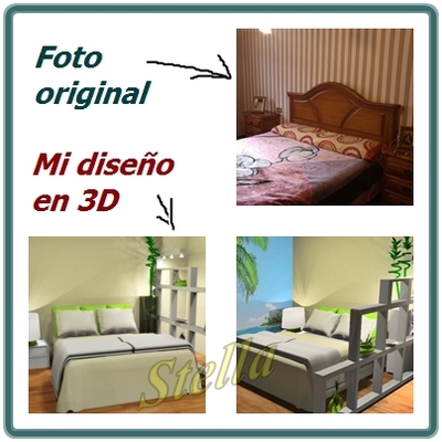 Diseño de un dormitorio en 3D de imagen foto realista