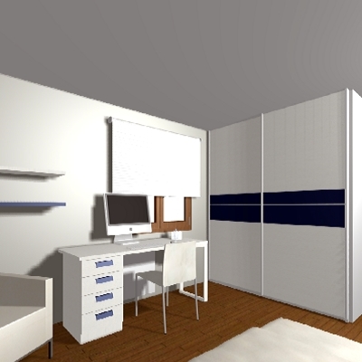 Dormitorio matrimonio + zona estudio 1