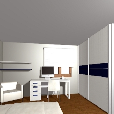 Dormitorio matrimonio + zona estudio 2