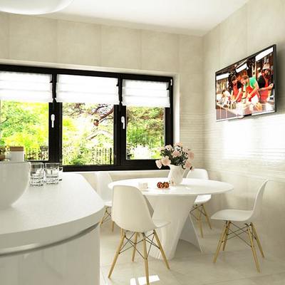 El comedor unido a la cocina 