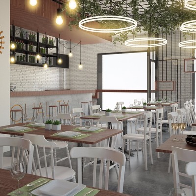 Espacio del restaurante y barra