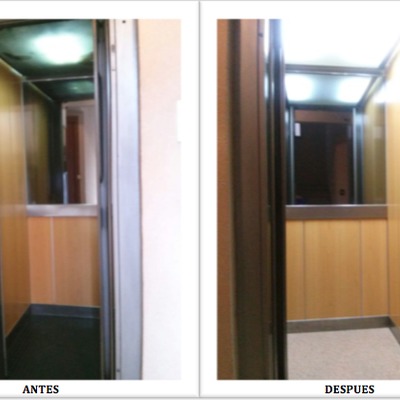 Modernización parcial de la cabina de ascensor