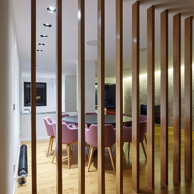 Filtro de luz que separa salón-comedor y distribuidor