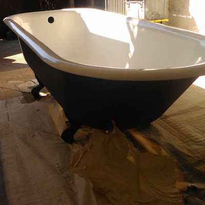Restauración y esmaltado bañera de patas antigua