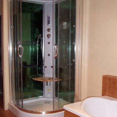 instalación de plato de ducha semicircular 