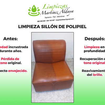 Limpieza de sillón de polipiel