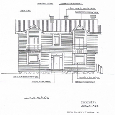 Modelo chalet nº 50 - Plano Alzado principal