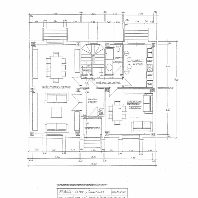 Modelo chalet nº 50 - Plano planta baja Cotas y Superficies
