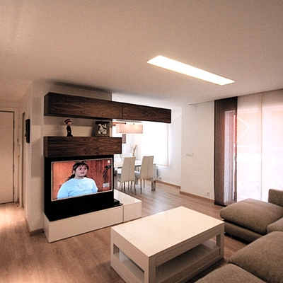 Mueble rotativo TV. Vista des del Salon