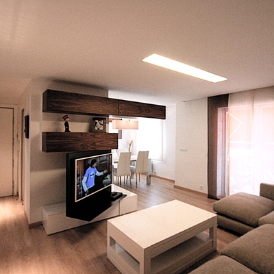 Mueble rotativo TV. Vista des del Salon