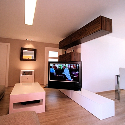 Mueble rotativo TV. Vista desde laTerraza