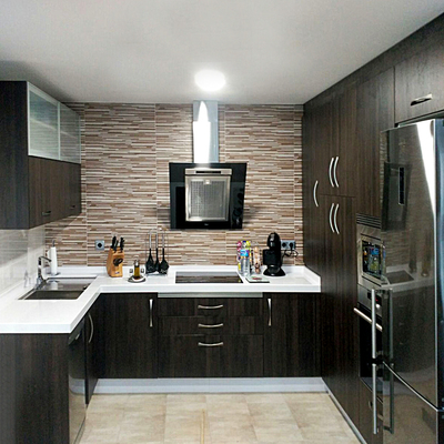 Muebles de cocina color wengue