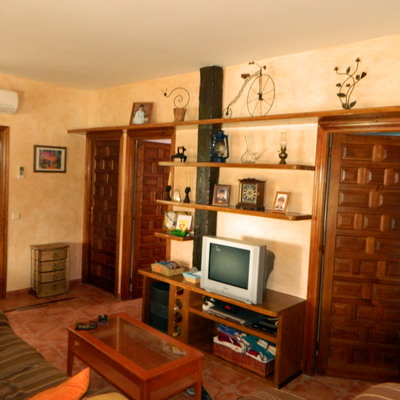 Mural de escayola imitado a madera