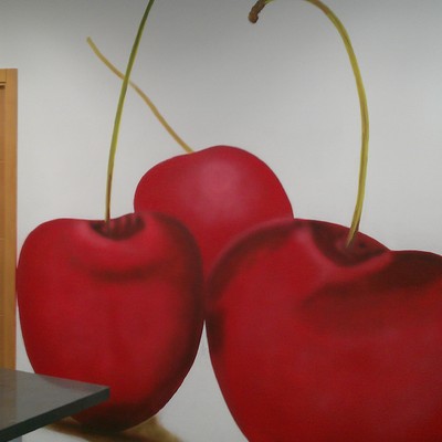 Mural Pintado Cerezas