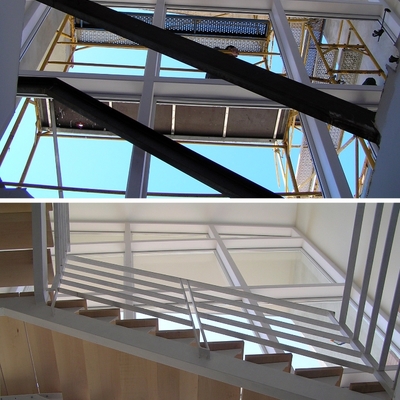 MURO CORTINA Y ESCALERA INTERIOR. FASES DE EJECUCIÓN.