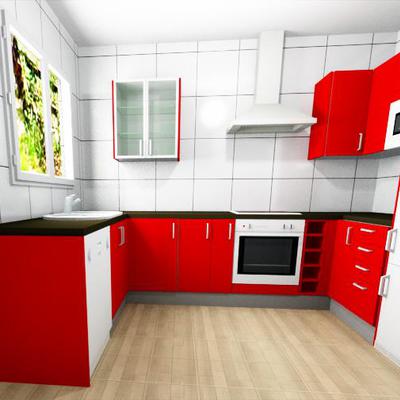 Cocina en rojo