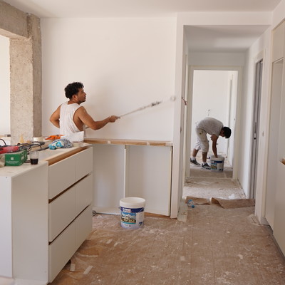 pintura en Atico -obra nueva.