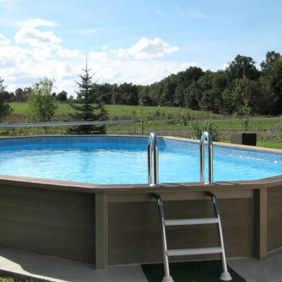 Piscina semienterrada hormigón