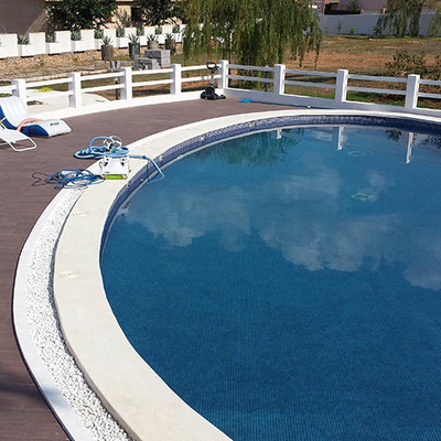 Playa de ceramica imitación madera y piedra