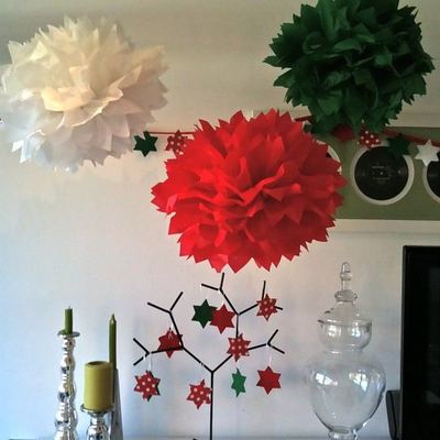 Pompones seda navidad