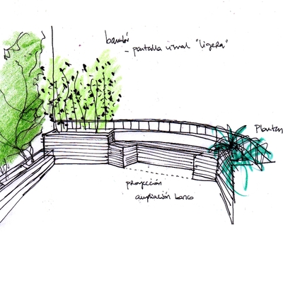 Proyecto de diseño de jardín en atico