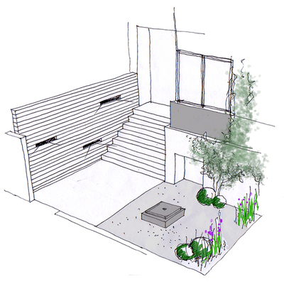 Proyecto de diseño de jardín en atico