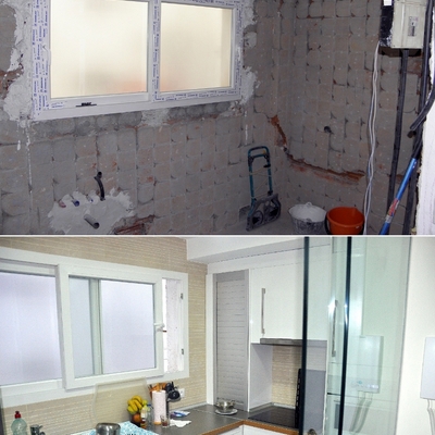 Cocina. Antes y después.
