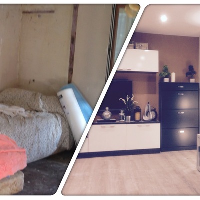 Reforma de habitación de casa antigua a salón nuevo