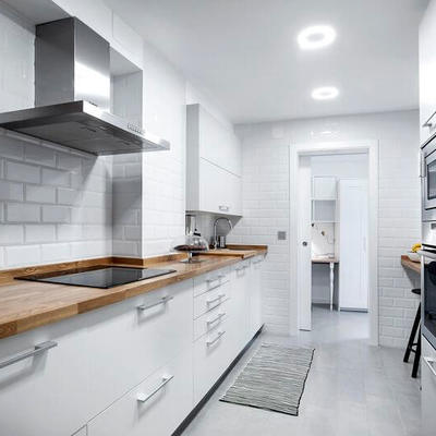 Cocina encimera madera