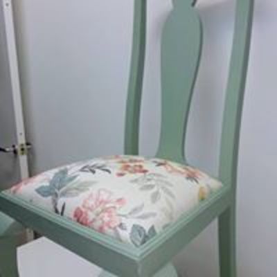 Lacado y tapizado silla Reina Ana