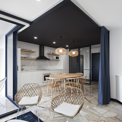 Salón-cocina-comedor-entrada