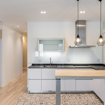 Salón - comedor cocina de estilo vintage