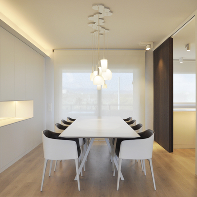 Salon Comedor con mueble para la vajilla