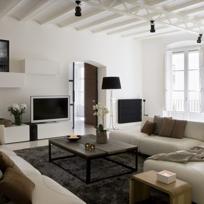 Salón en tonos tostados