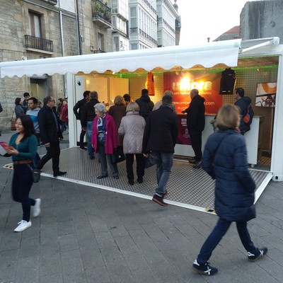 Stands creados para el Euskal Encounter celebrado en la Feria de muestras de Bilbao y para el Umbra Ligth Festival de Vitoria Gasteiz, con dos puestos de información.