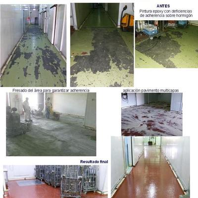 suelo de resina epoxi en cámara frigorífica