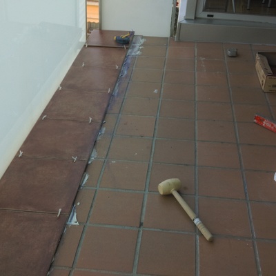 Cambio de pavimento en balcon