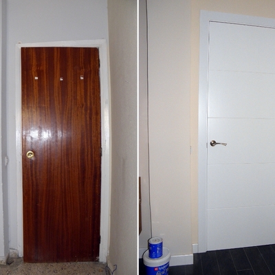 Sustitución de puertas de paso. Antes y después.