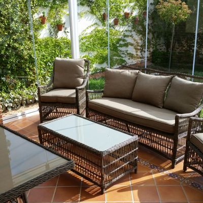 Techo fijo de Cristal y crotinas de cristal