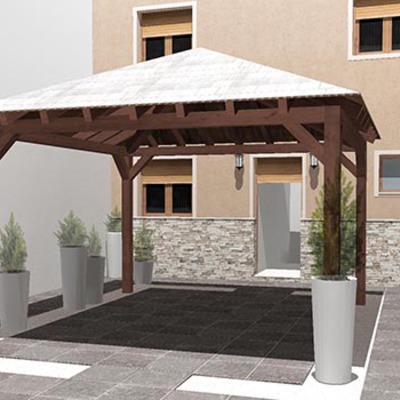 Terraza Cenador vista de día. Siete Aguas