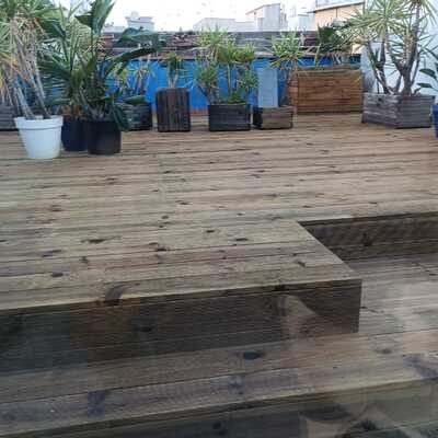 Proceso colocación y acabados tarima exterior