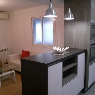 VISTA COCINA AMERICANA Y SALON